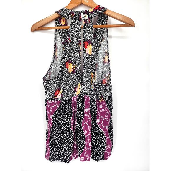 Free People Dream Darlin' Printed Deep V-Neck Top Women’s Size Small - Picture 3 of 9